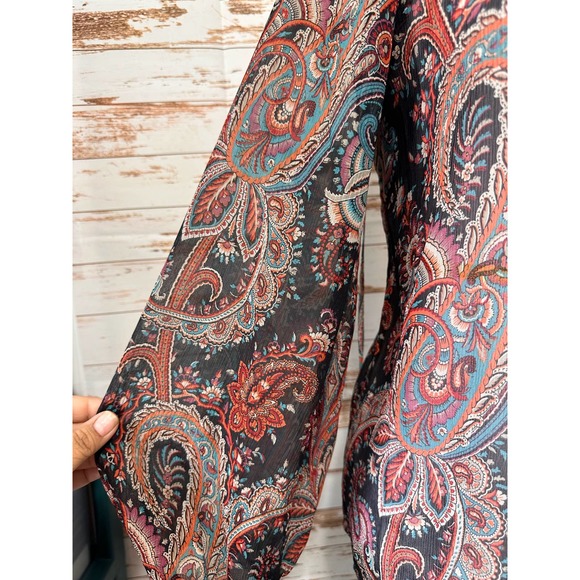 Banana Republic x Oliva Palermo Womens Sheer Paisley Blouse-XS - Picture 5 of 10